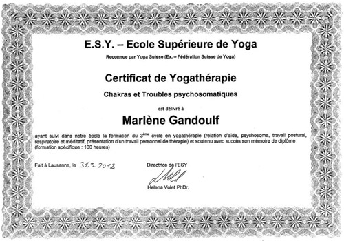 diplome yoga suisse